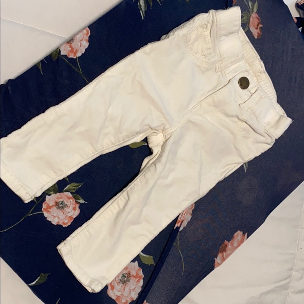 Baby girls cream velour jeans GAP